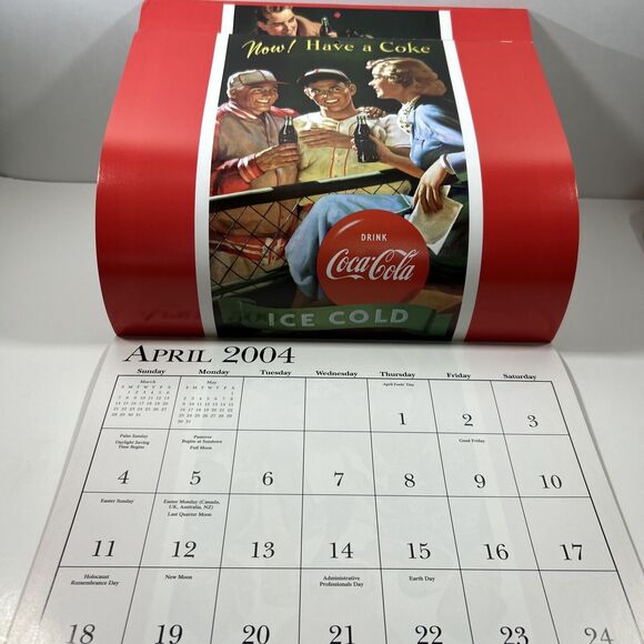 2004 COCA-COLA 16 MONTH CALENDAR Coke Coca-Cola Advertising Retro Images - Picture 4 of 10